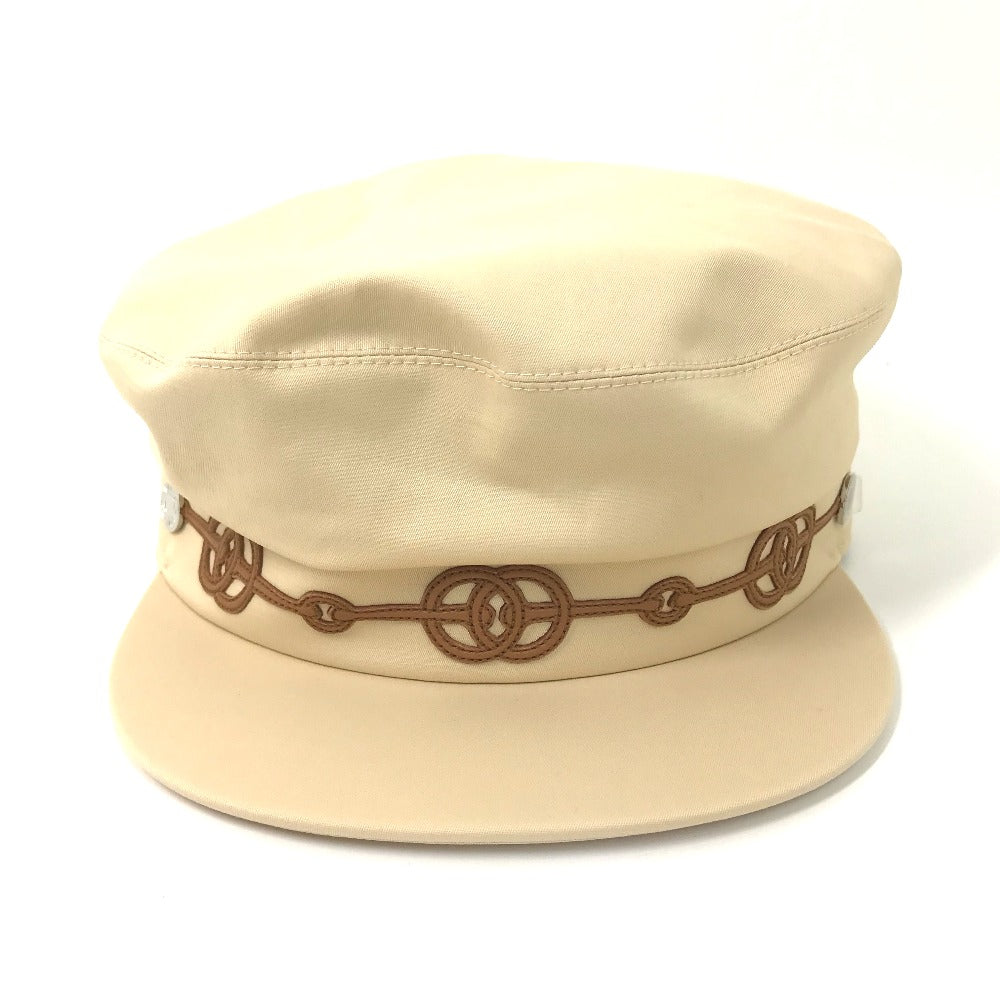 HERMES Casquette Cotton, Polyurethane Beige type Serie Kabul Crickets Women 57 Used