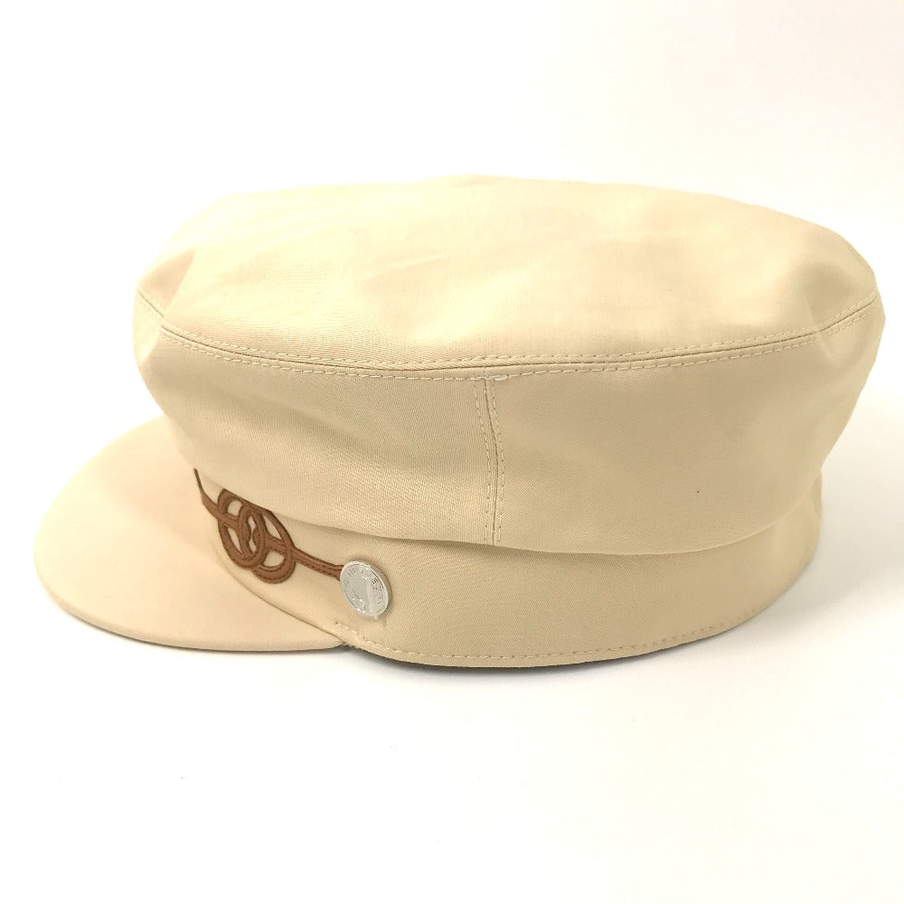 HERMES Casquette Cotton, Polyurethane Beige type Serie Kabul Crickets Women 57 Used
