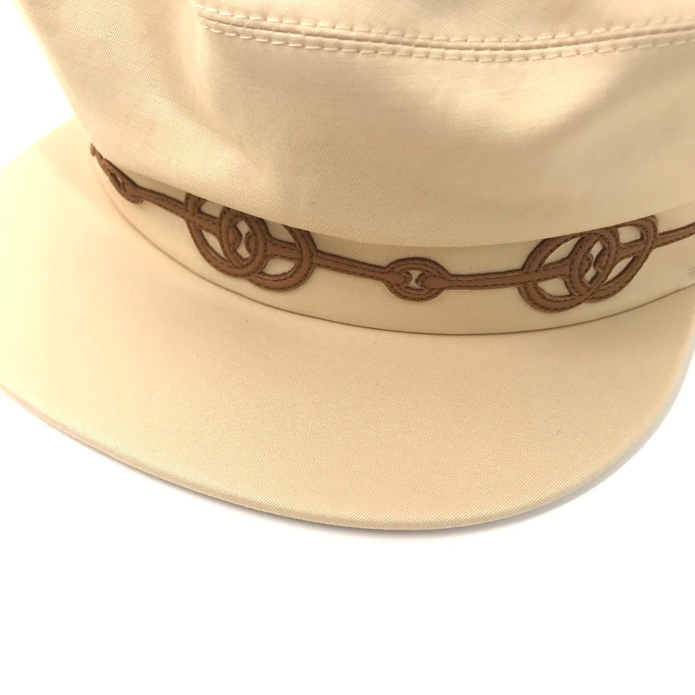 HERMES Casquette Cotton, Polyurethane Beige type Serie Kabul Crickets Women 57 Used