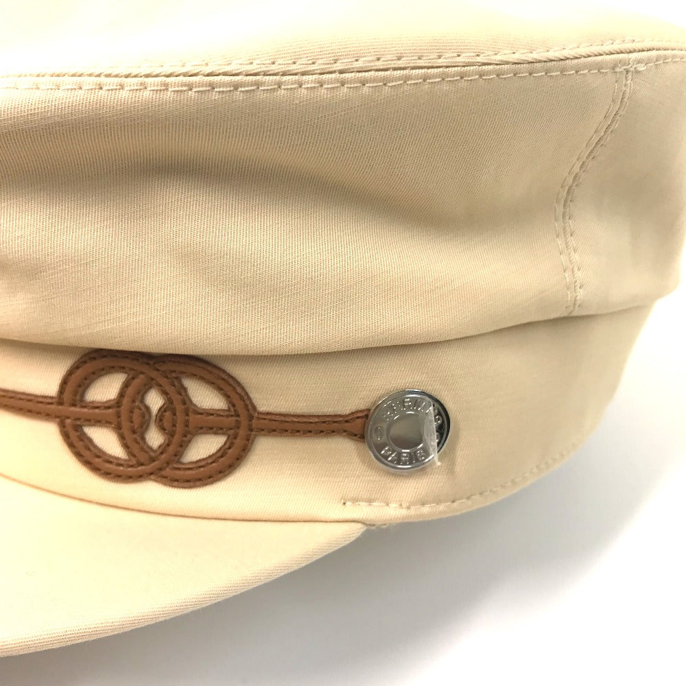 HERMES Casquette Cotton, Polyurethane Beige type Serie Kabul Crickets Women 57 Used