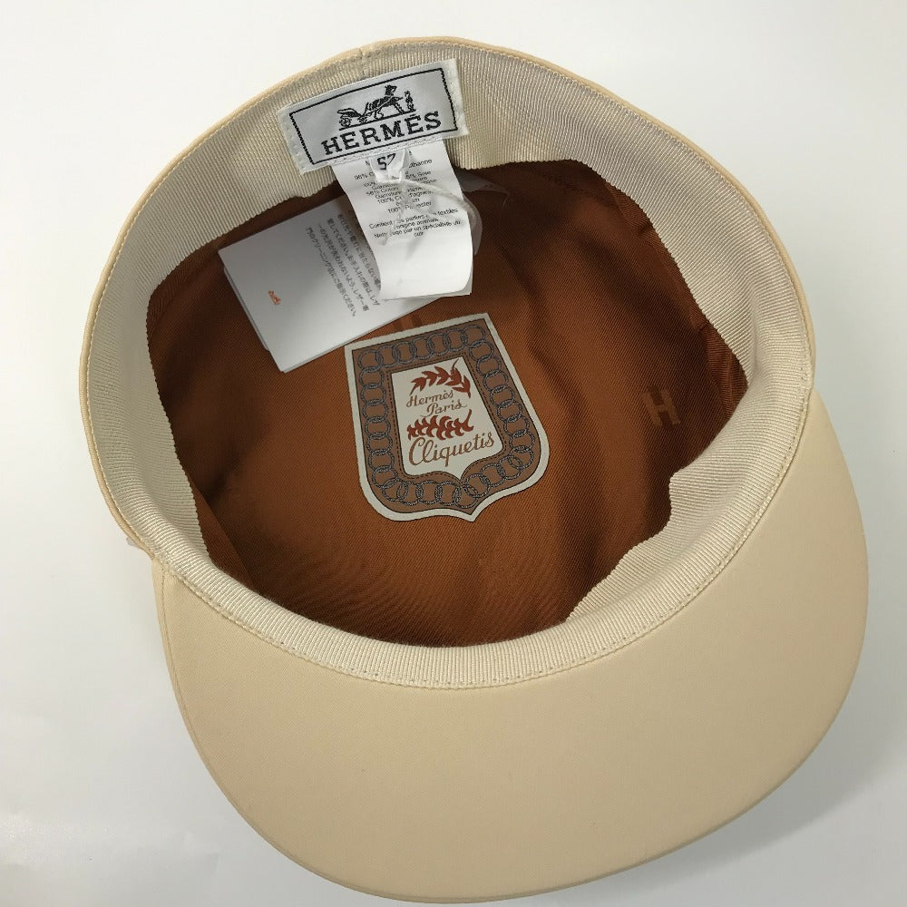 HERMES Casquette Cotton, Polyurethane Beige type Serie Kabul Crickets Women 57 Used