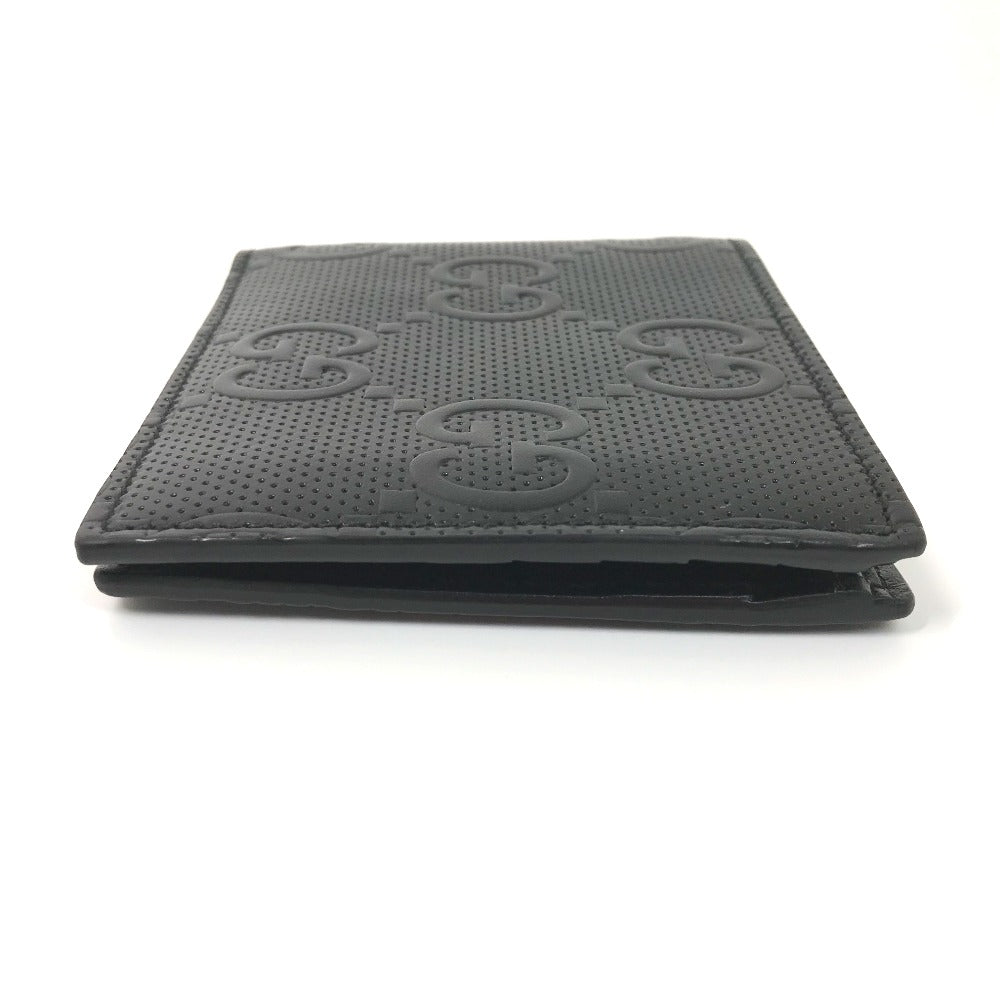 GUCCI Folded wallet 625555 leather black GG emboss mens Used