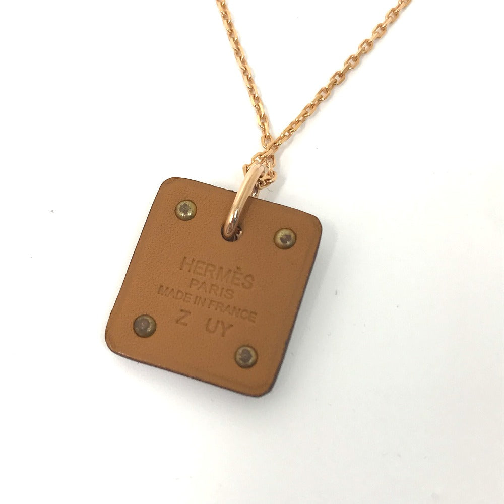 HERMES Necklace Metal, Leather gold Heart Chain Asdukour PM Women Used