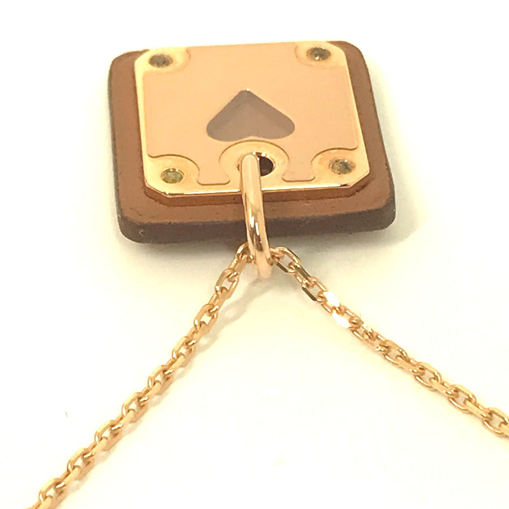 HERMES Necklace Metal, Leather gold Heart Chain Asdukour PM Women Used