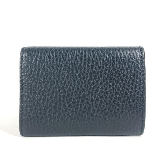 GUCCI Trifold wallet 523277 leather black GG Marmont Women Used