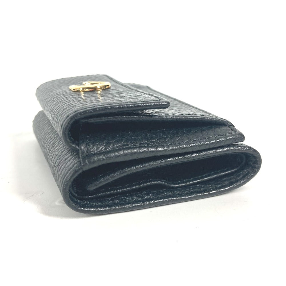 GUCCI Trifold wallet 523277 leather black GG Marmont Women Used