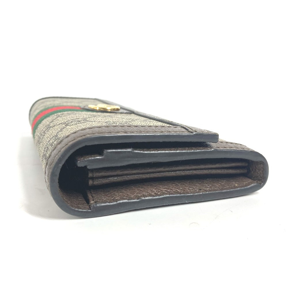 GUCCI Long Wallet Purse 523153 GG Supreme Canvas beige Sherry line Ophidia GG Continental Wallet Women Used