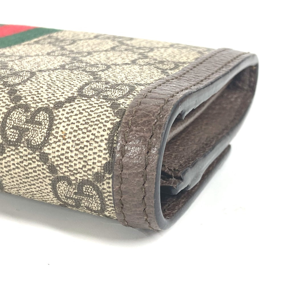 GUCCI Long Wallet Purse 523153 GG Supreme Canvas beige Sherry line Ophidia GG Continental Wallet Women Used
