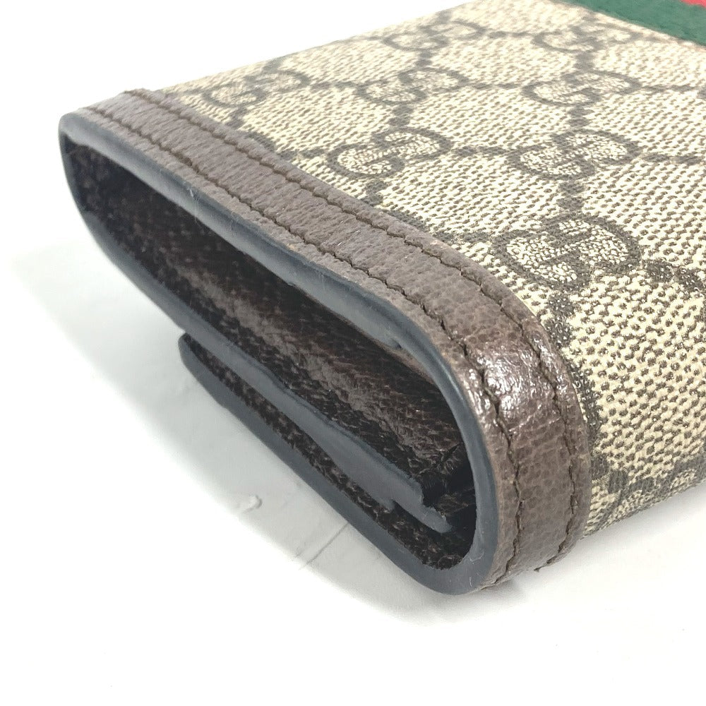 GUCCI Long Wallet Purse 523153 GG Supreme Canvas beige Sherry line Ophidia GG Continental Wallet Women Used