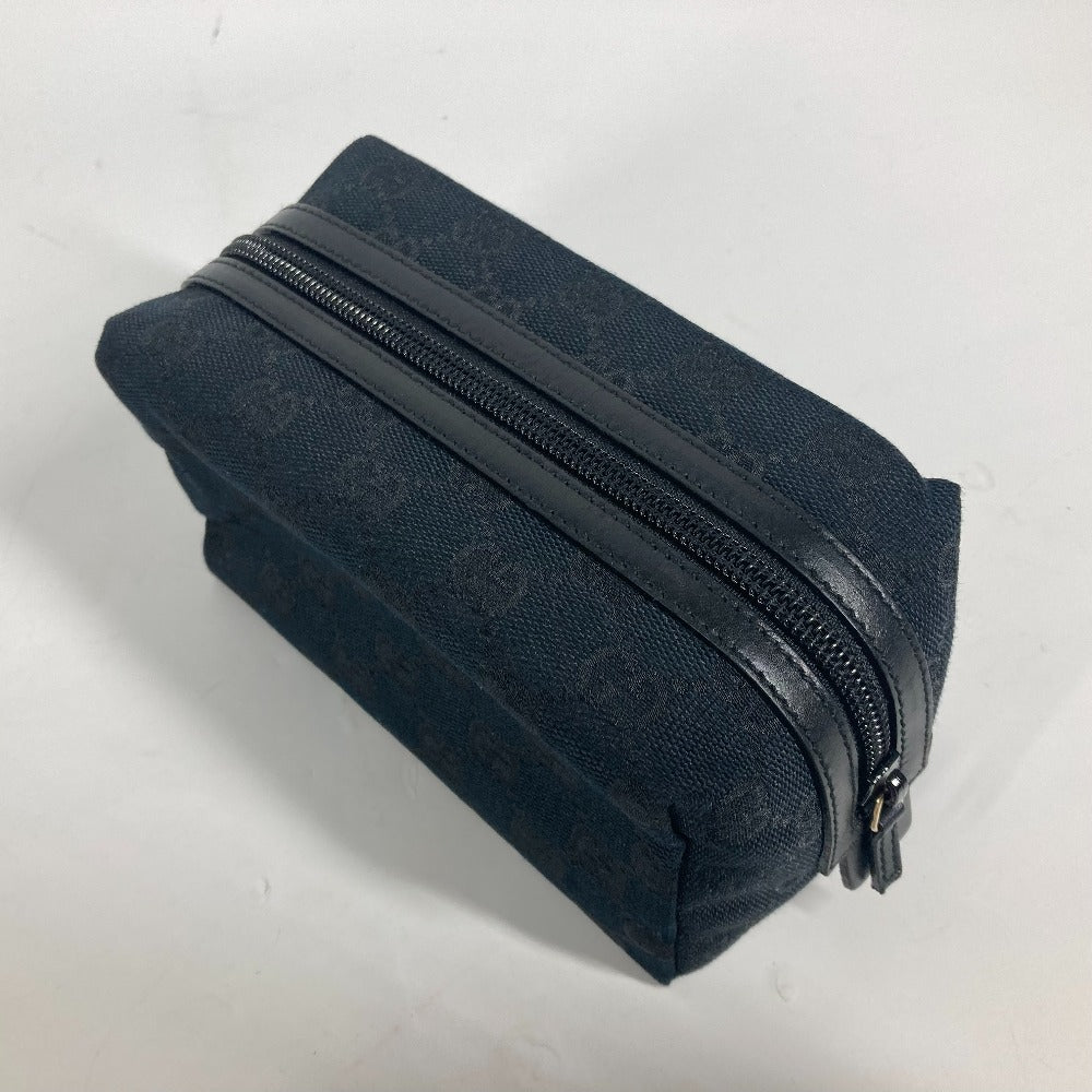 GUCCI Pouch 039.1117 GG canvas black GG Women Used