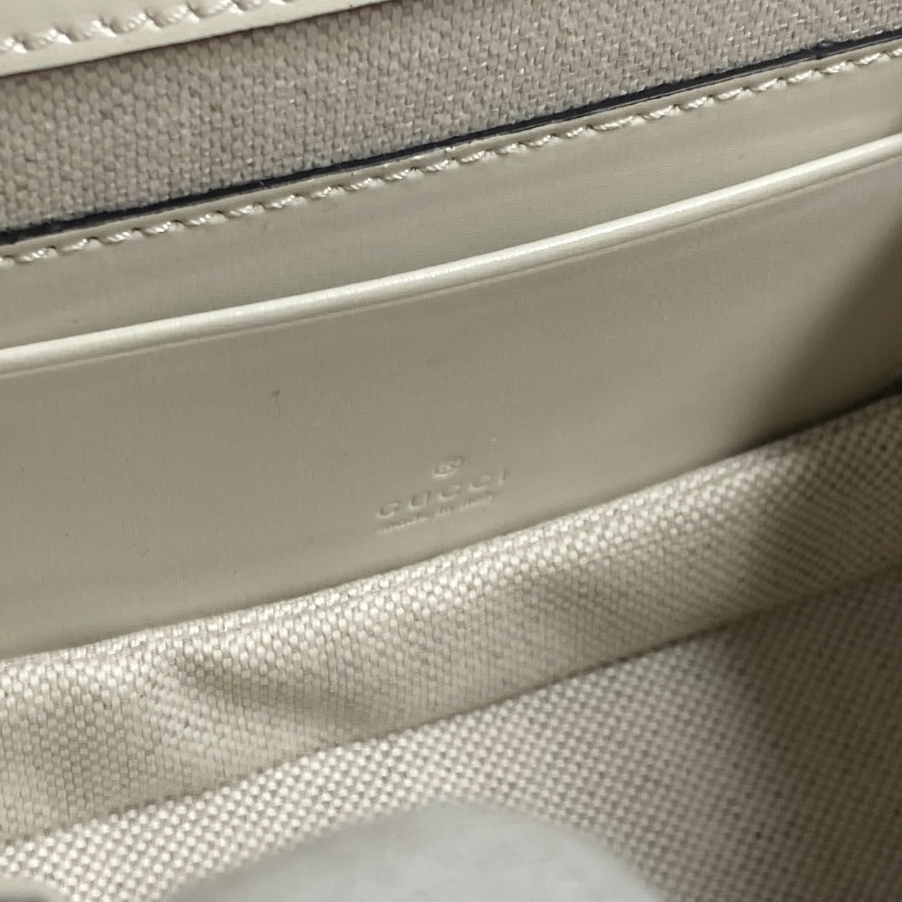 GUCCI Handbag 686864 leather white Bamboo 2WAY bag Women Used