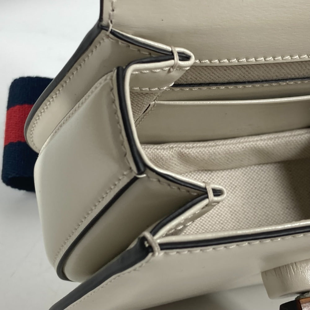 GUCCI Handbag 686864 leather white Bamboo 2WAY bag Women Used