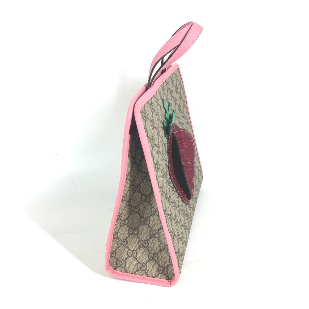 GUCCI Handbag 630589 GG Supreme canvas, leather pink Chilled license GG Supreme Strawberry Strawberry Glitter