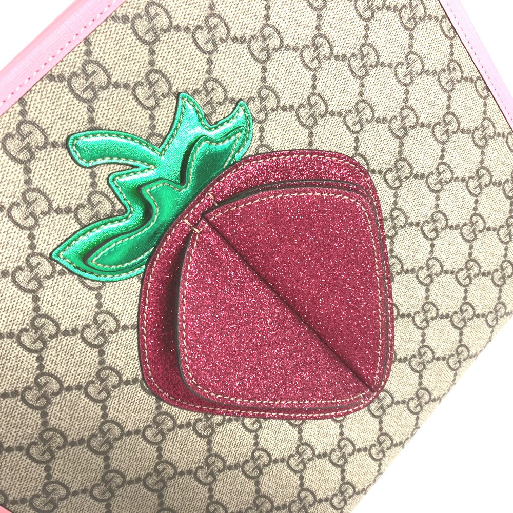 GUCCI Handbag 630589 GG Supreme canvas, leather pink Chilled license GG Supreme Strawberry Strawberry Glitter