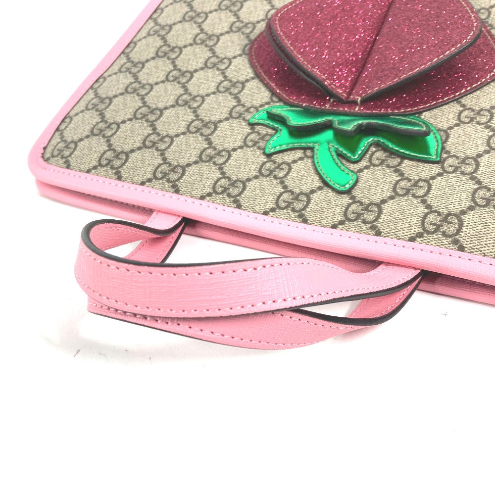 GUCCI Handbag 630589 GG Supreme canvas, leather pink Chilled license GG Supreme Strawberry Strawberry Glitter