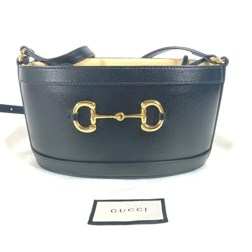 GUCCI Shoulder Bag 602118 leather black purse Horsebit Women Used