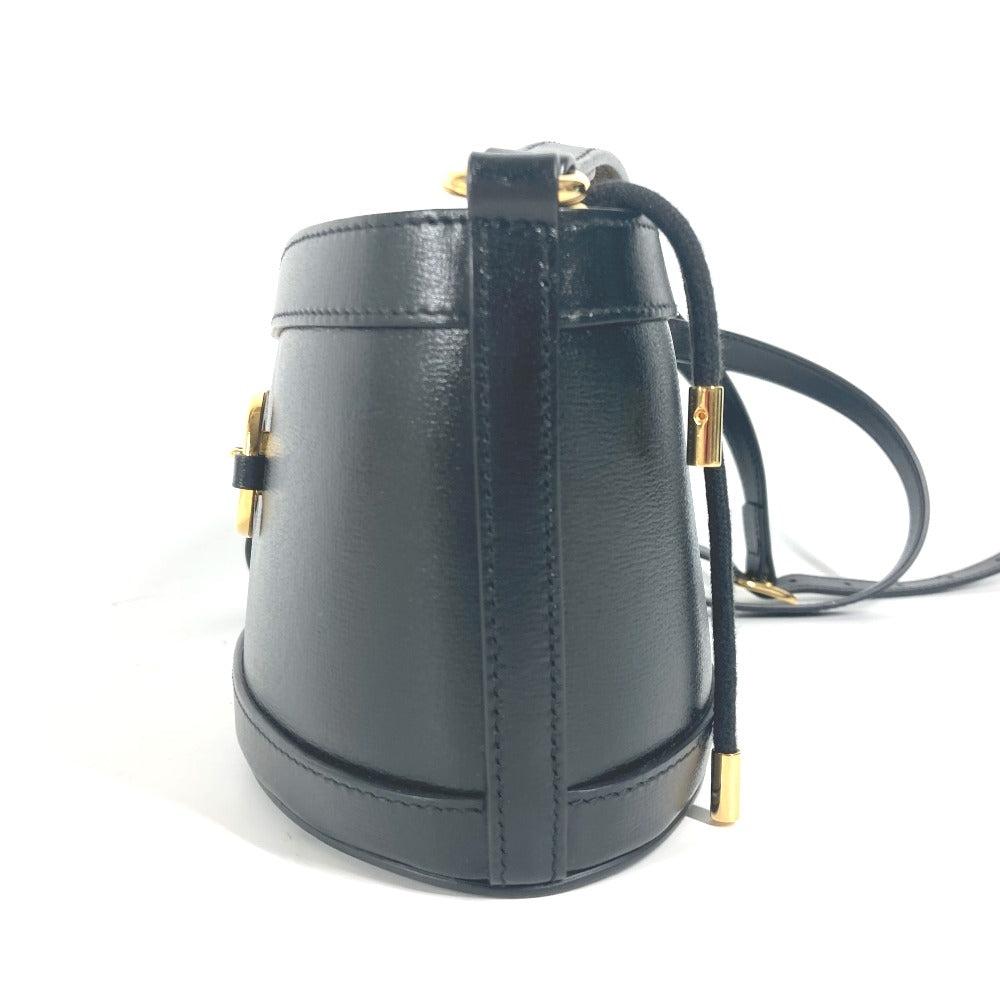 GUCCI Shoulder Bag 602118 leather black purse Horsebit Women Used