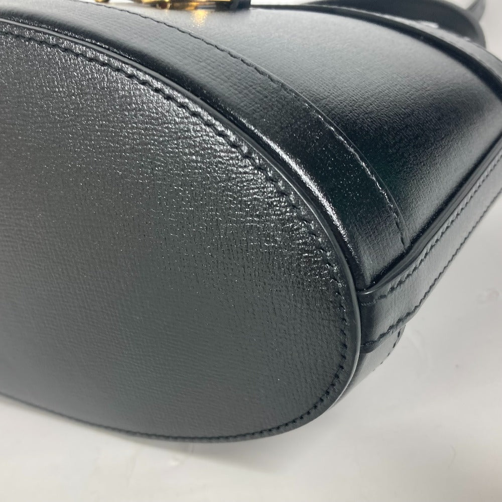 GUCCI Shoulder Bag 602118 leather black purse Horsebit Women Used