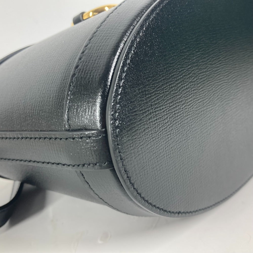 GUCCI Shoulder Bag 602118 leather black purse Horsebit Women Used