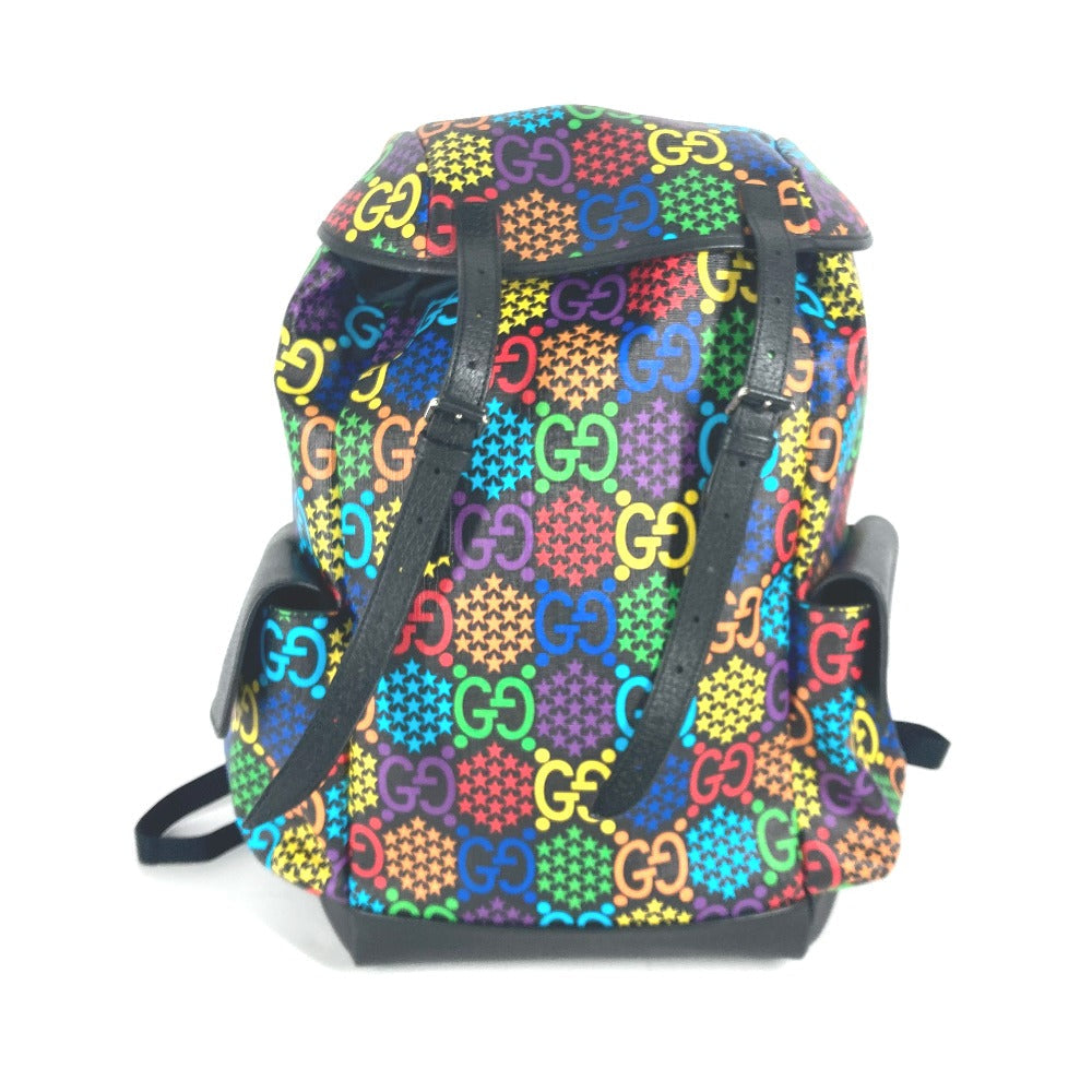GUCCI Backpack 598140 PVC black psychedelic logo mens Used