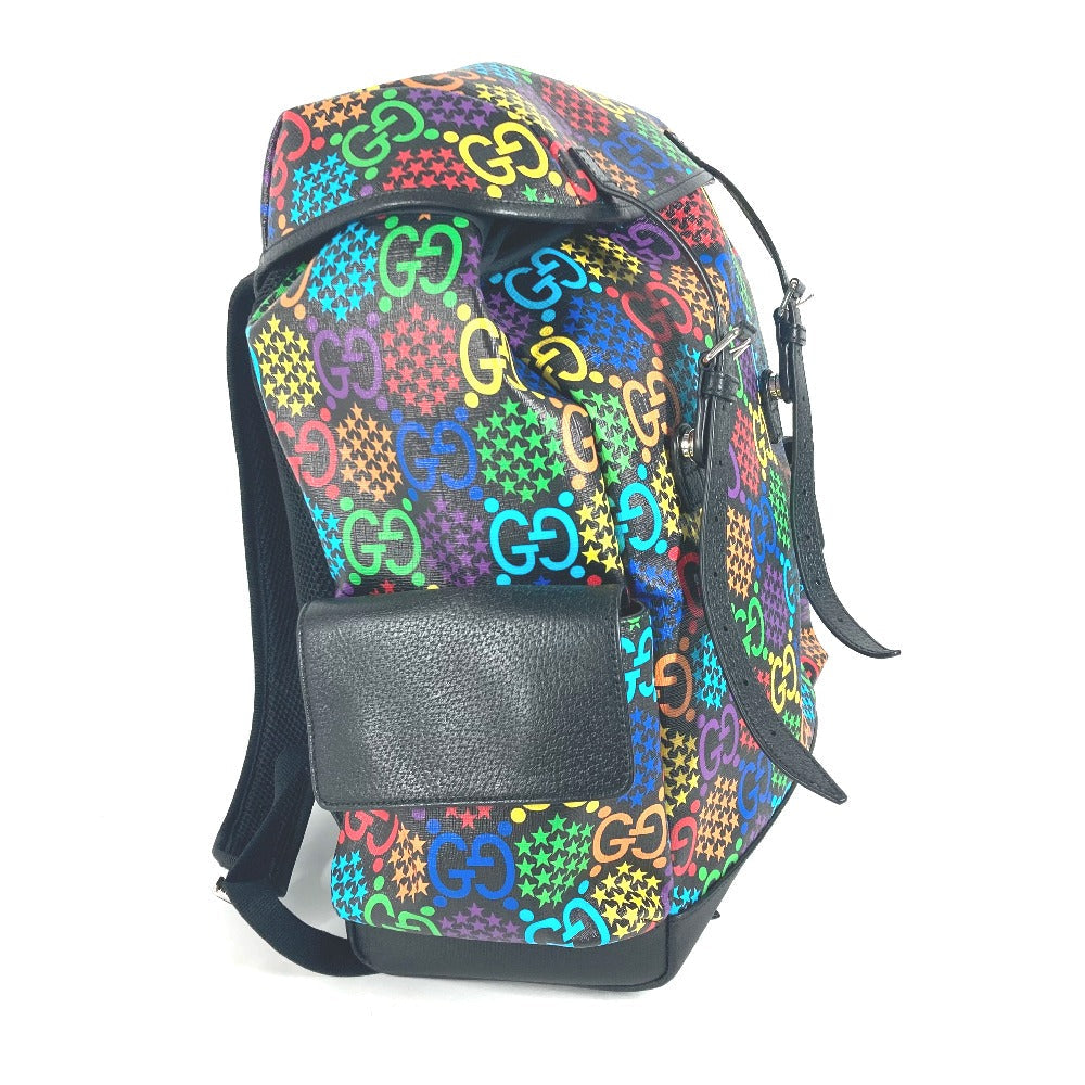 GUCCI Backpack 598140 PVC black psychedelic logo mens Used