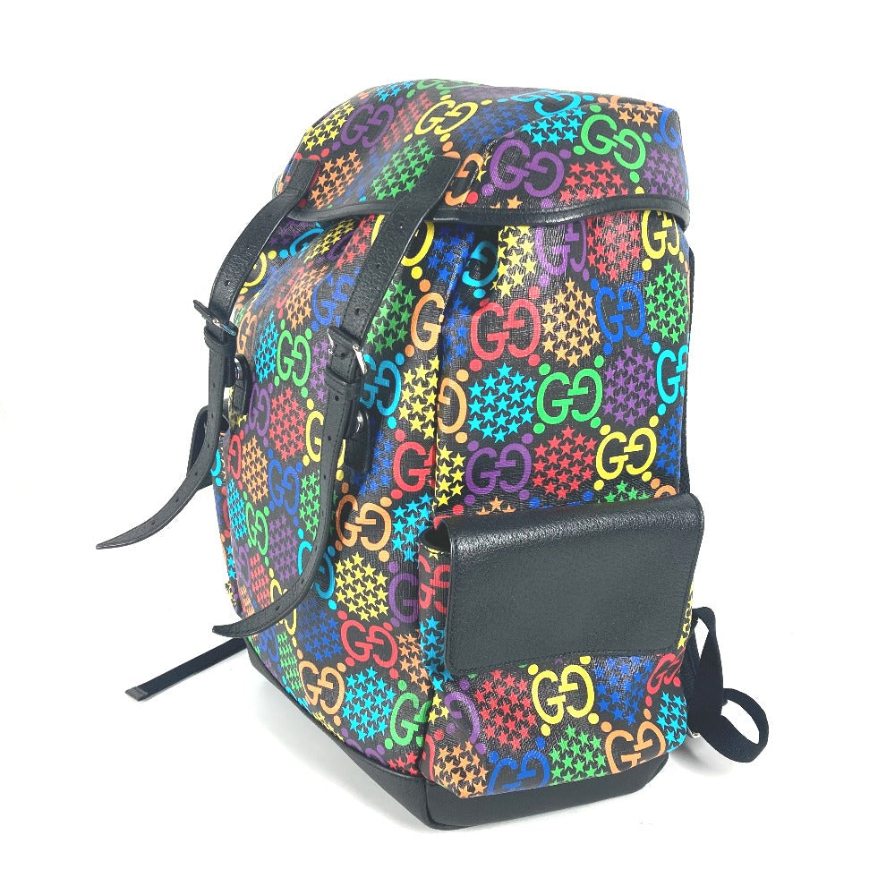 GUCCI Backpack 598140 PVC black psychedelic logo mens Used
