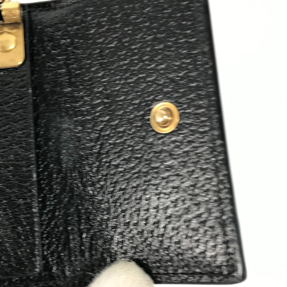 GUCCI Key case Key holder  523633 leather black logo BEE mens Used