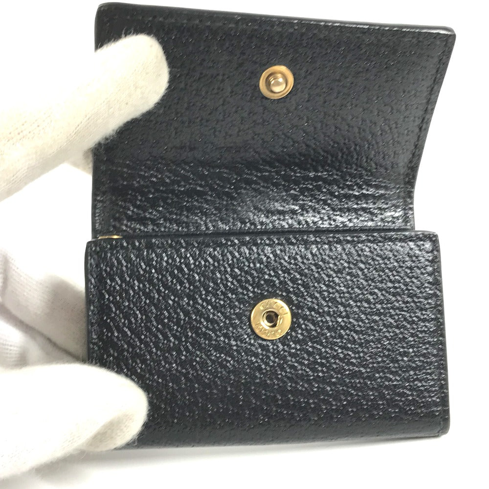 GUCCI Key case Key holder  523633 leather black logo BEE mens Used