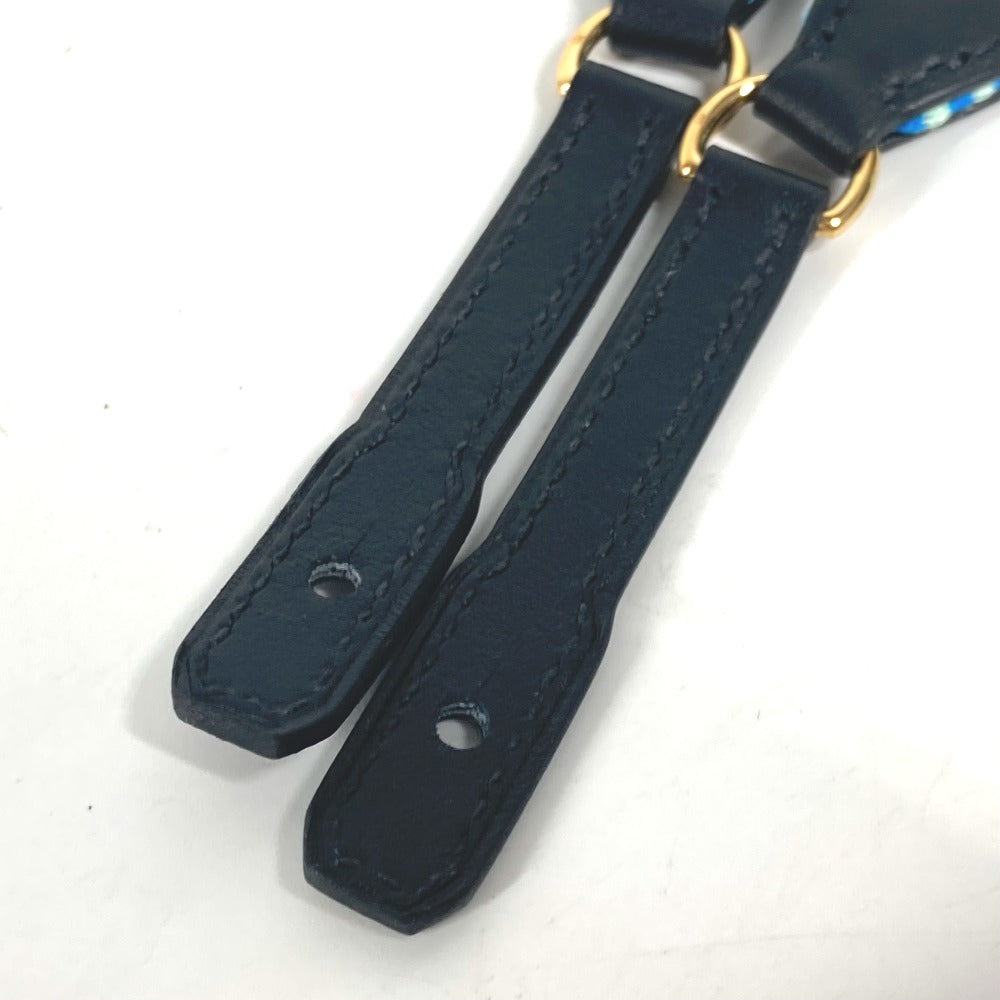 HERMES Shoulder strap Leather / canvas green bandouliere Cavale To Go Women Used