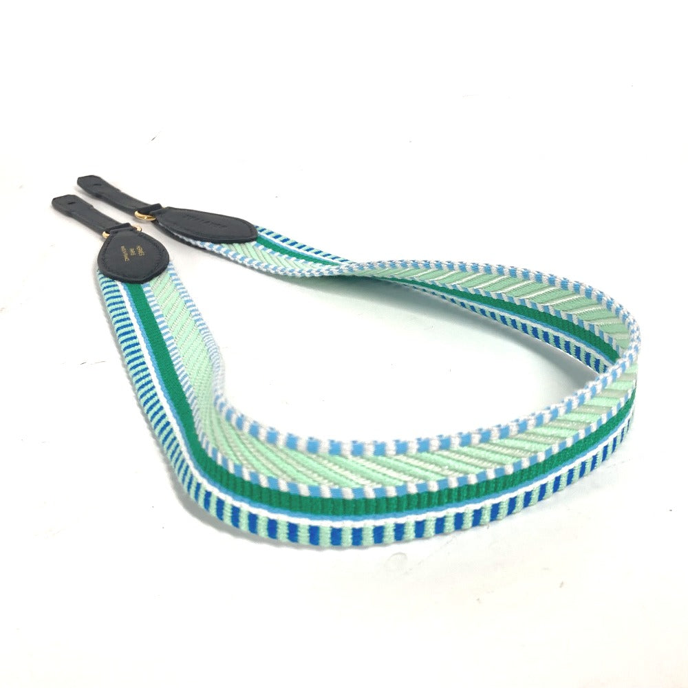 HERMES Shoulder strap Leather / canvas green bandouliere Cavale To Go Women Used