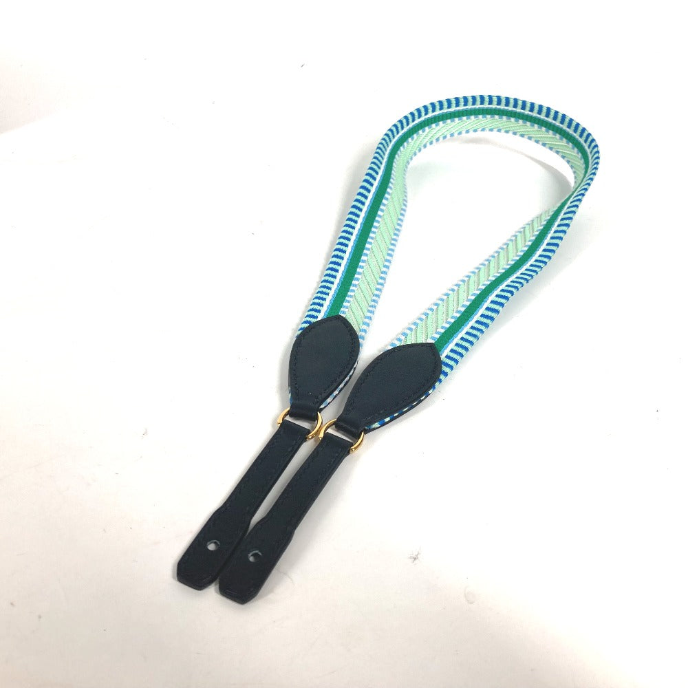 HERMES Shoulder strap Leather / canvas green bandouliere Cavale To Go Women Used