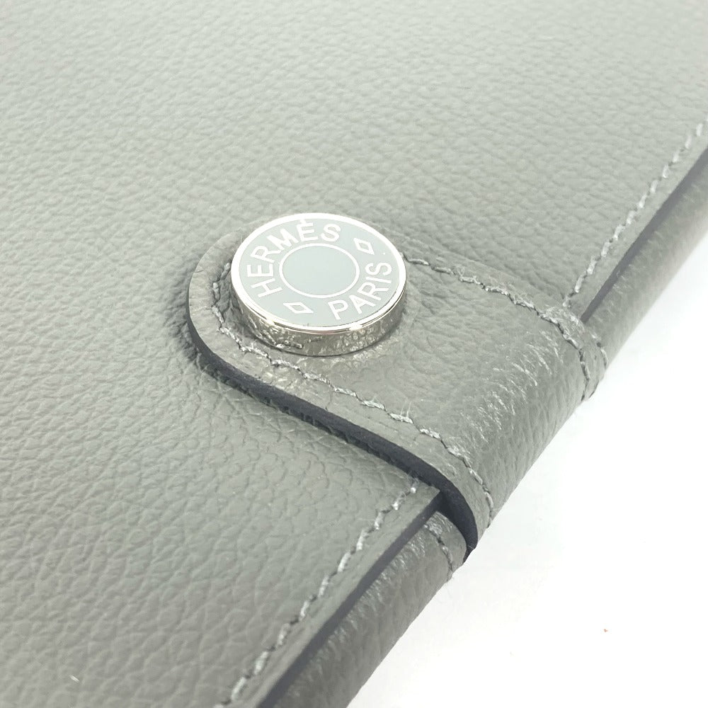 HERMES Long Wallet Purse Evercolor gray RMS Tutankhamun Women Used