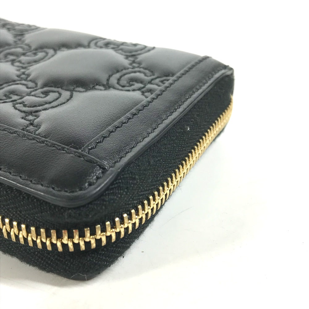 GUCCI Long Wallet Purse 723784 leather black Long wallet GG matelass quilting mens Used