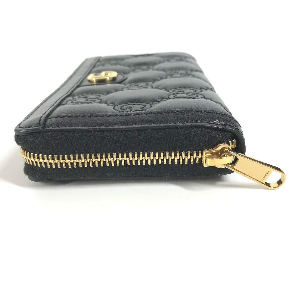 GUCCI Long Wallet Purse 723784 leather black Long wallet GG matelass quilting mens Used
