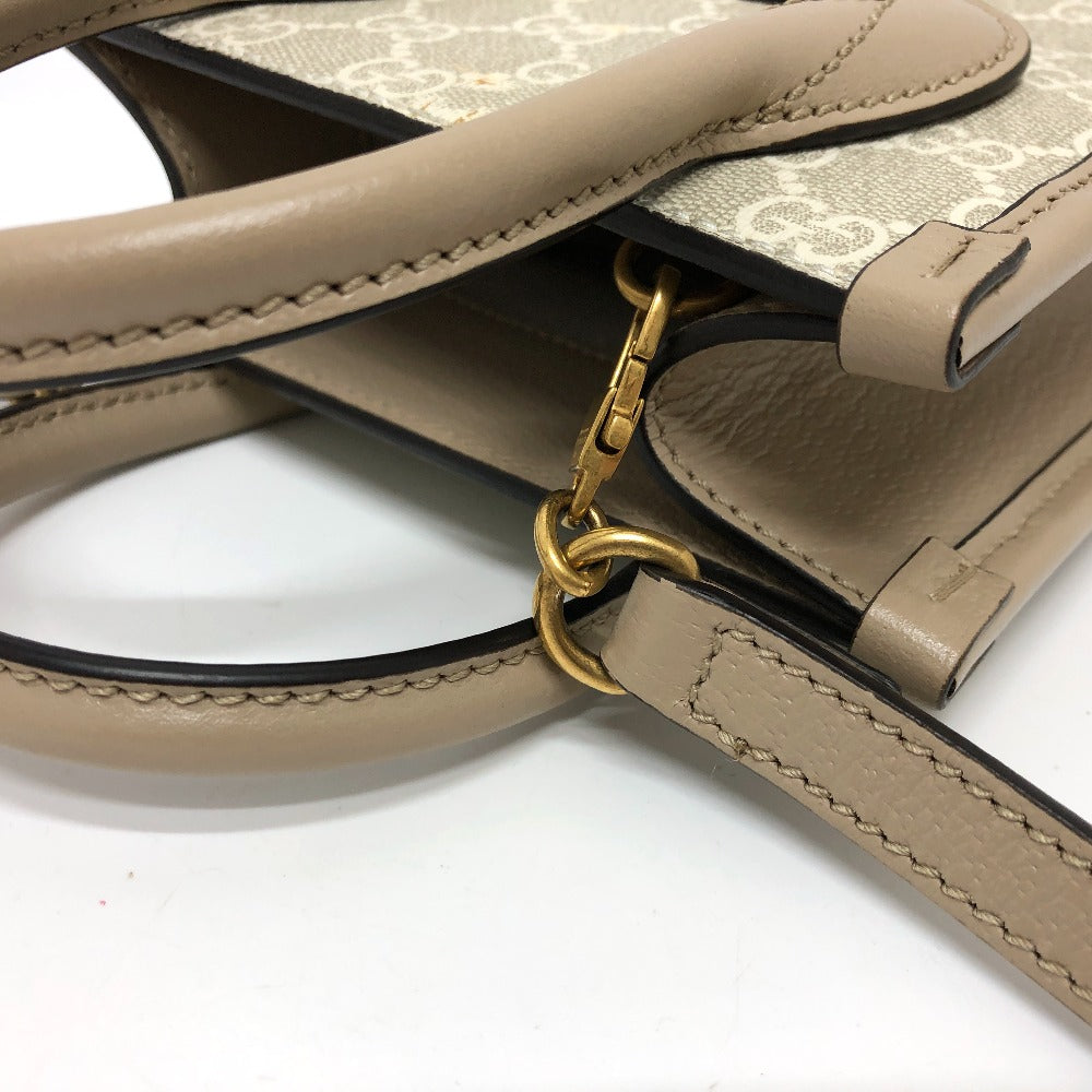 GUCCI Shoulder Bag 671623 GG Supreme Canvas light beige GG Supreme Interlocking G Mini Tote Bag Women Used