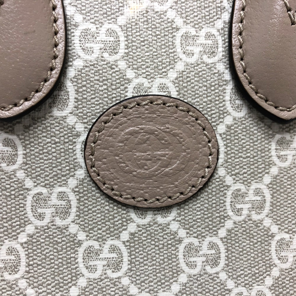 GUCCI Shoulder Bag 671623 GG Supreme Canvas light beige GG Supreme Interlocking G Mini Tote Bag Women Used
