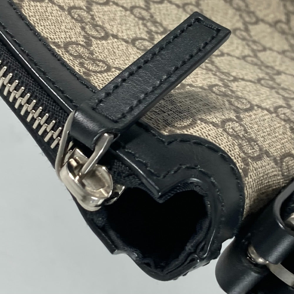 GUCCI Shoulder Bag 387111 GG Supreme Canvas Beige x black GG Supreme Shelly Line Web Line unisex(Unisex) Used