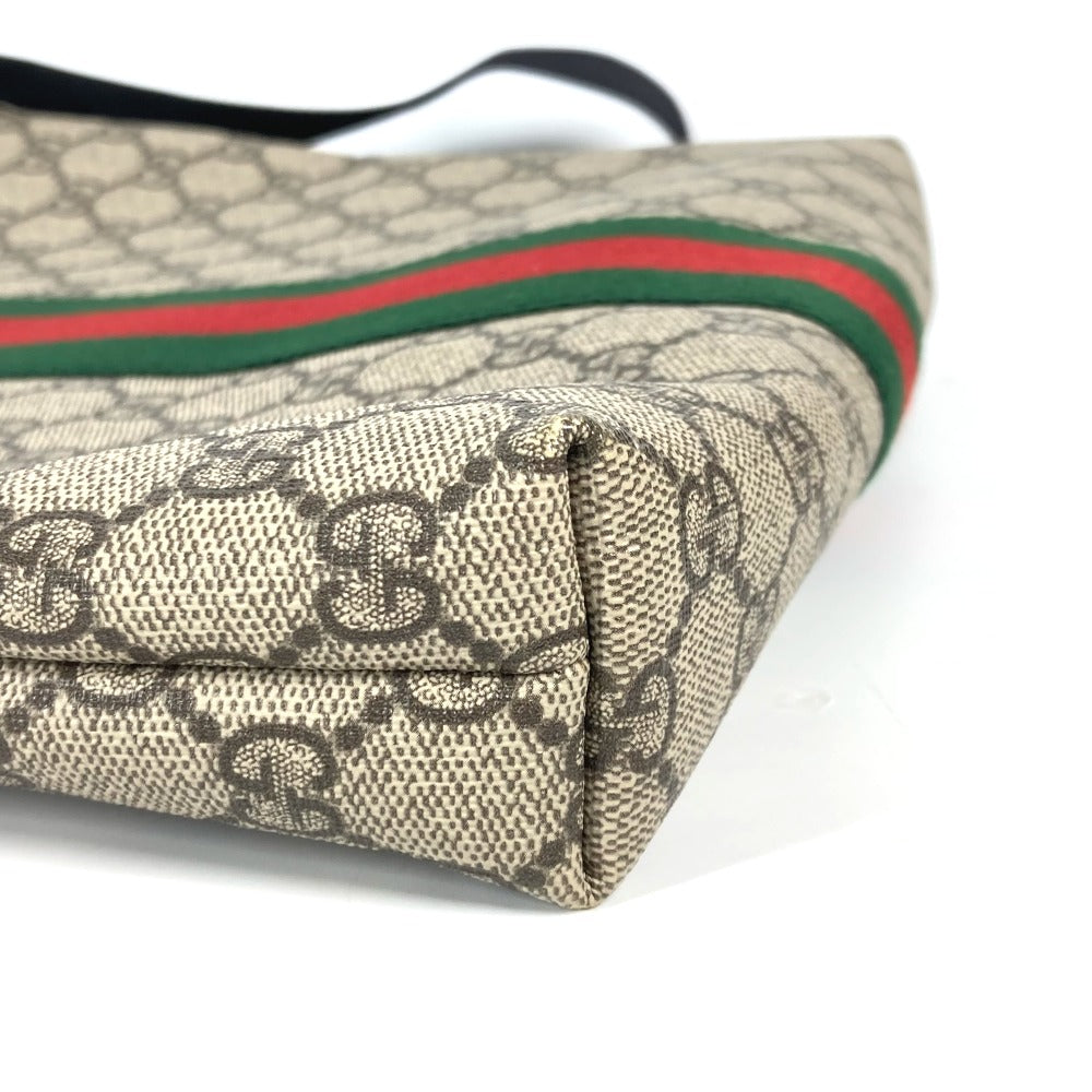 GUCCI Shoulder Bag 387111 GG Supreme Canvas Beige x black GG Supreme Shelly Line Web Line unisex(Unisex) Used