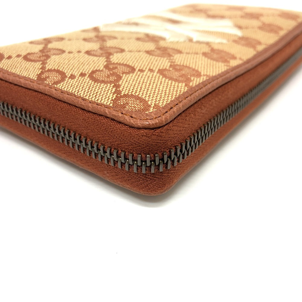 GUCCI Long Wallet Purse 547791 GG canvas / leather beige GG New York Yankees collaboration NY Women Used