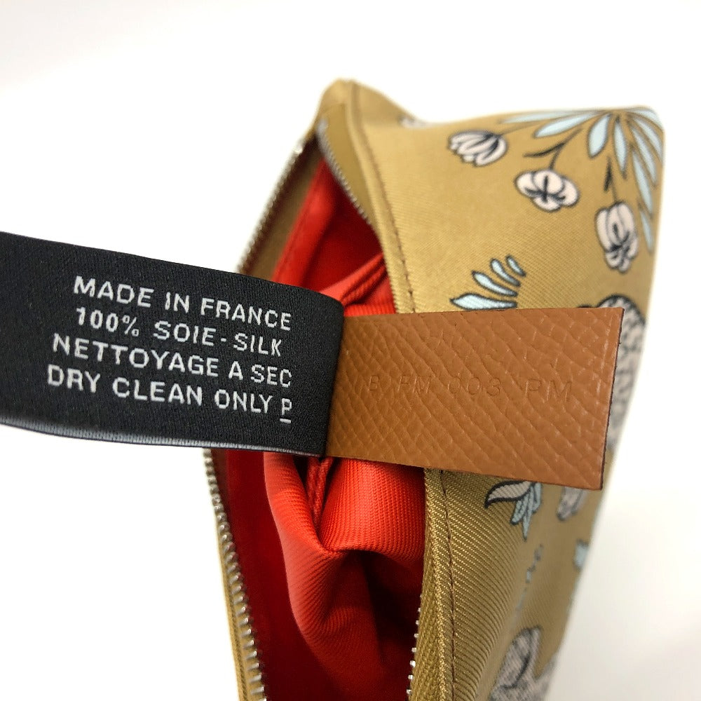 HERMES Pouch Nylon beige Leopard unisex(Unisex) Used