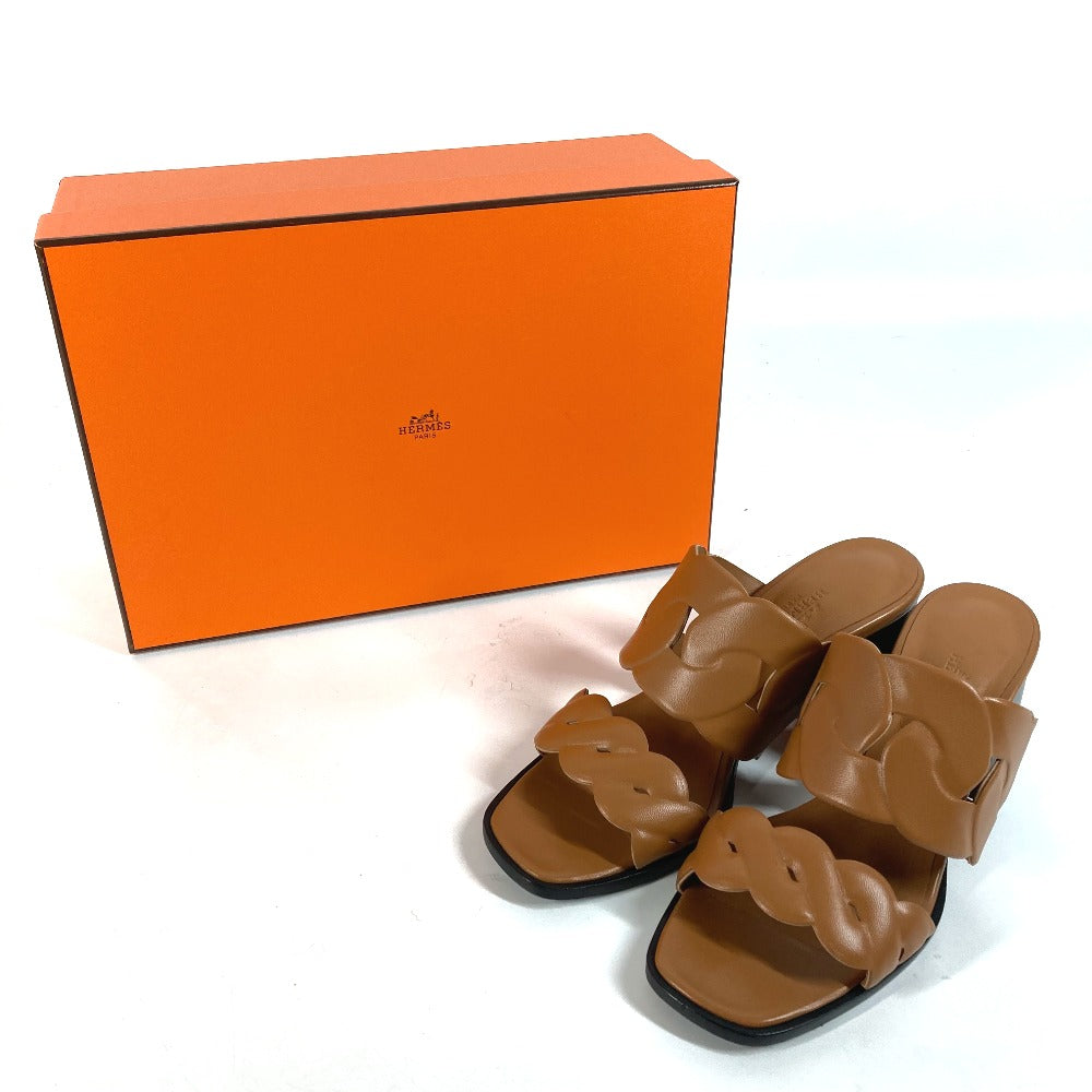 HERMES Sandals leather beige Gabby Women 36.5 Used