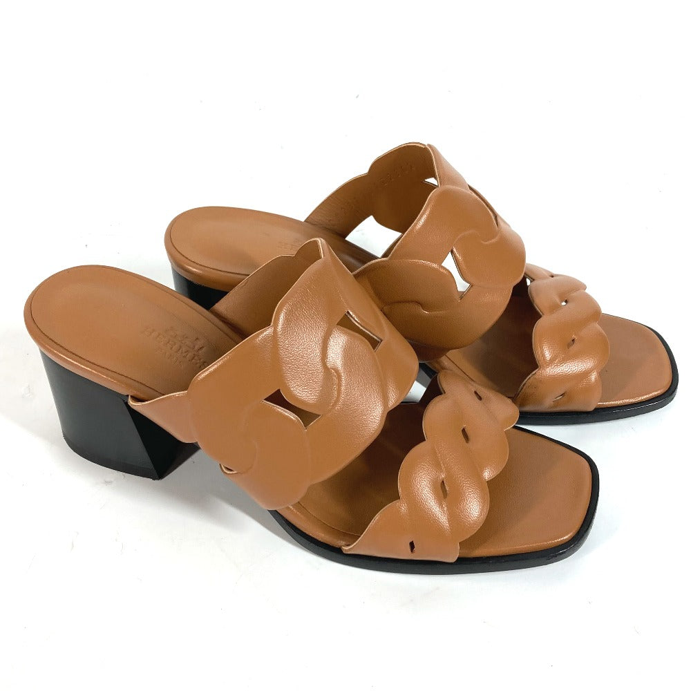 HERMES Sandals leather beige Gabby Women 36.5 Used