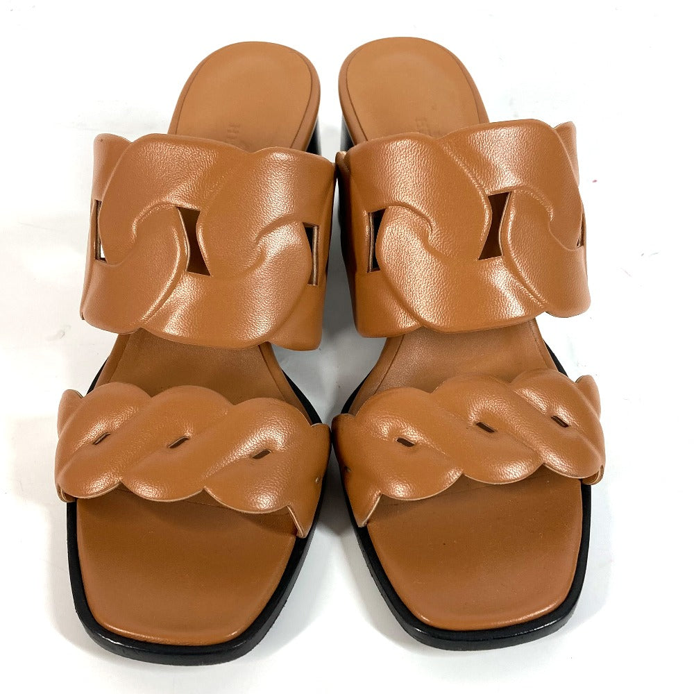 HERMES Sandals leather beige Gabby Women 36.5 Used