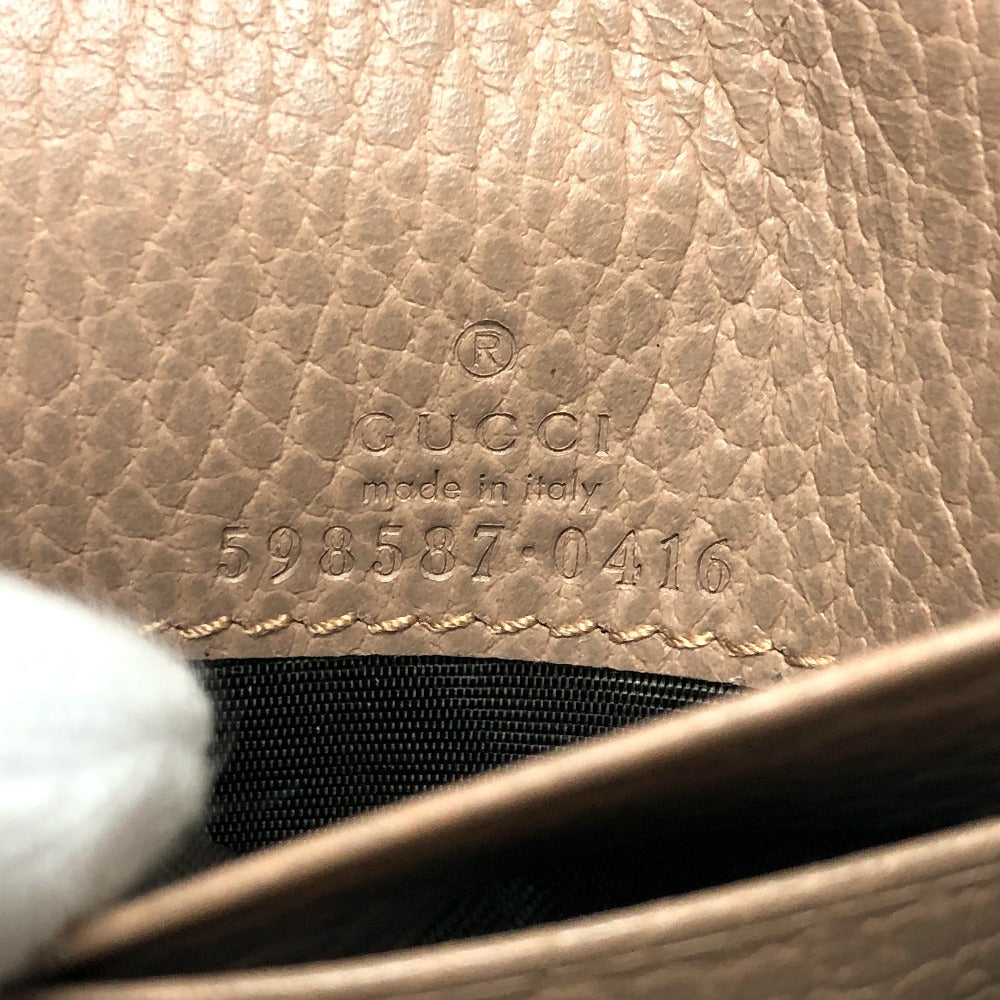 GUCCI Folded wallet 598587 GG Supreme canvas, leather beige GG Supreme Double G medium wallet Women Used
