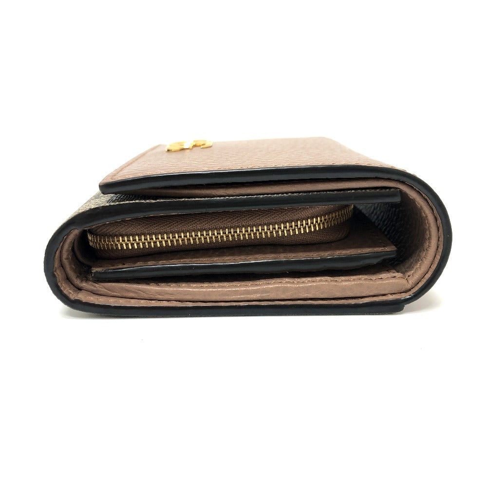 GUCCI Folded wallet 598587 GG Supreme canvas, leather beige GG Supreme Double G medium wallet Women Used
