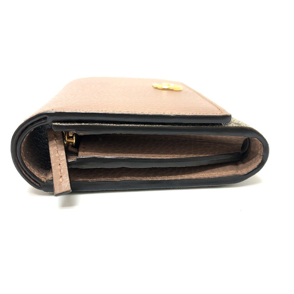 GUCCI Folded wallet 598587 GG Supreme canvas, leather beige GG Supreme Double G medium wallet Women Used