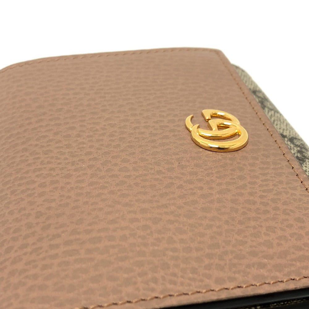 GUCCI Folded wallet 598587 GG Supreme canvas, leather beige GG Supreme Double G medium wallet Women Used