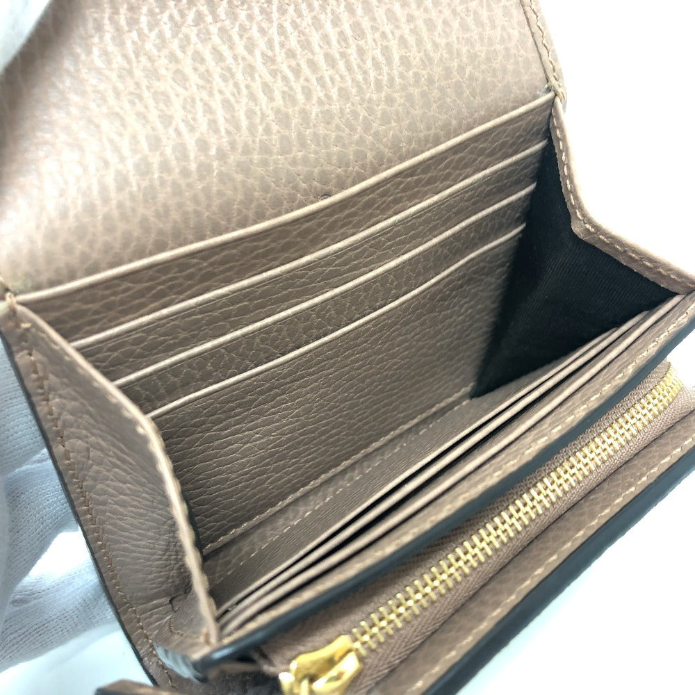 GUCCI Folded wallet 598587 GG Supreme canvas, leather beige GG Supreme Double G medium wallet Women Used