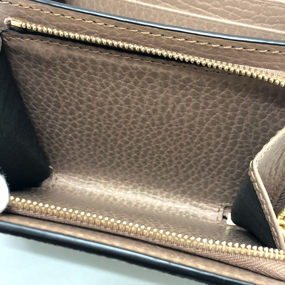 GUCCI Folded wallet 598587 GG Supreme canvas, leather beige GG Supreme Double G medium wallet Women Used