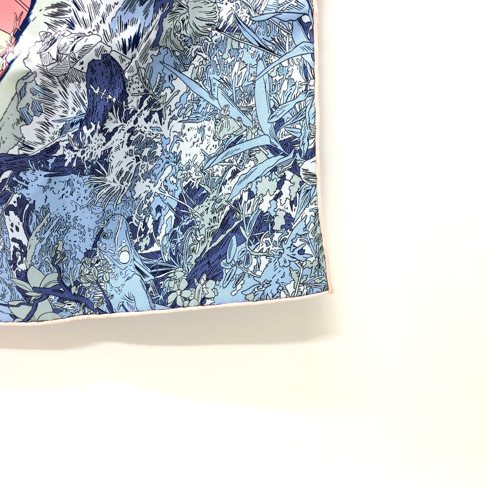 HERMES scarf silk blue Rendez-Vous Galant Women Used